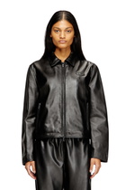 Diesel Coach jacket in leather - Leather jackets Womens in Black