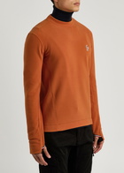 Moncler Grenoble Logo-embroidered Panelled Fleece top Orange