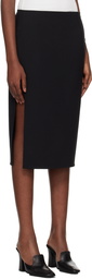 Courrèges Black Oblique Tailored Midi Skirt