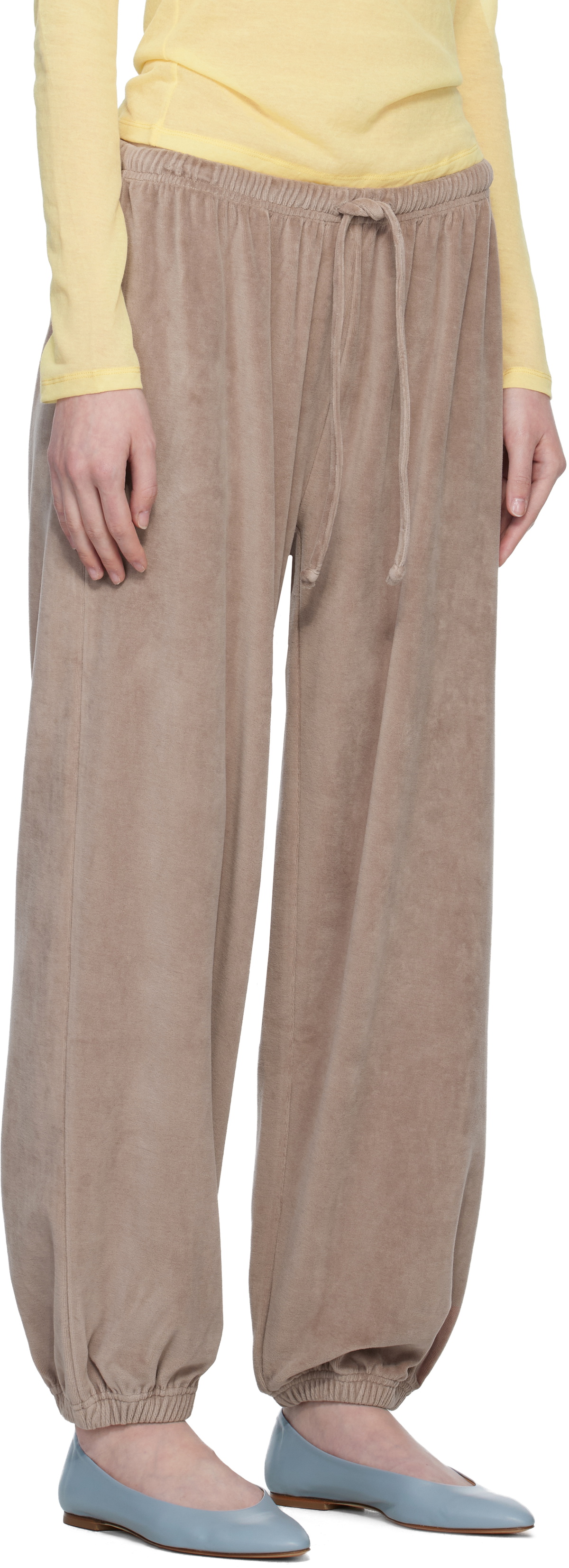 Baserange Taupe Velour Pillow Sweatpants