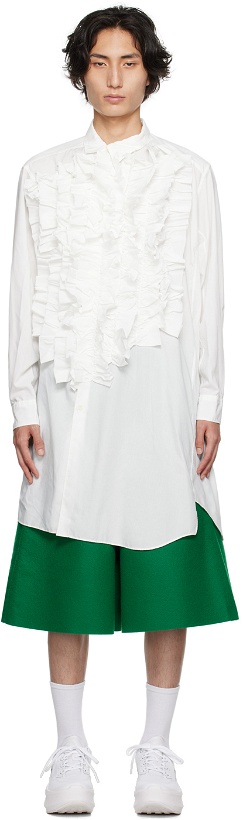 Photo: Comme des Garçons Homme Plus White Ruffled Shirt