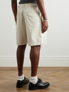 RRL - Hawkes Straight-Leg Pleated Cotton-Twill Shorts - Neutrals