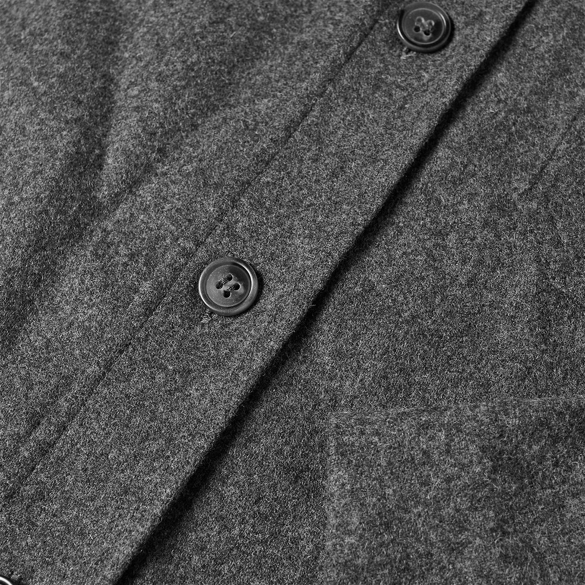 A.P.C. Men's Jasper Wool Overshirt in Heathered Anthracite