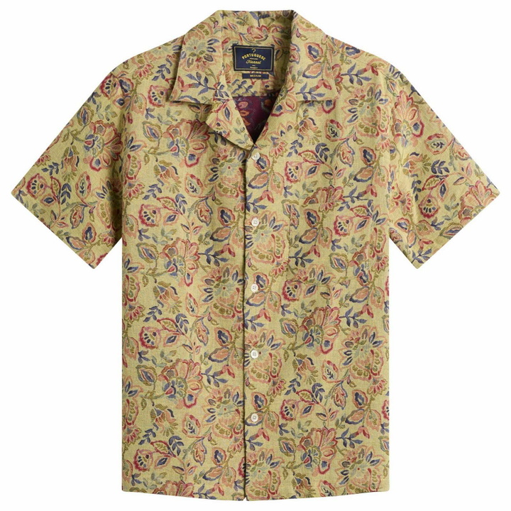 Photo: Portuguese Flannel Men's Tapestry Flowers Vacation Shirt in Natural