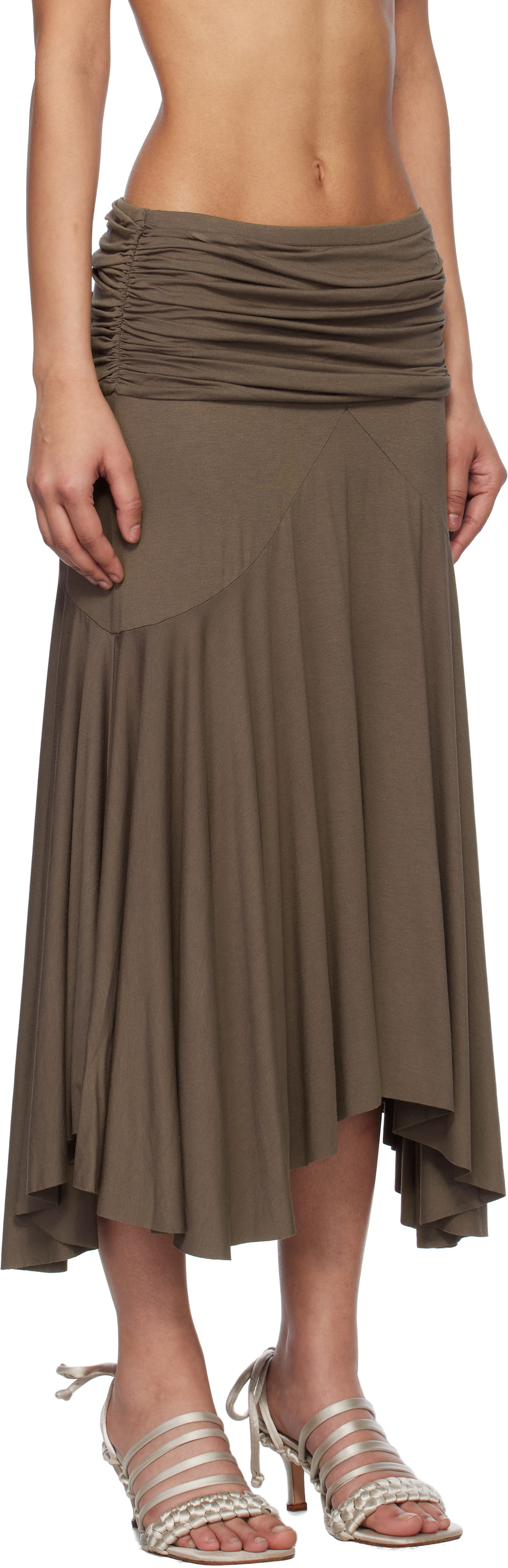 Gimaguas Brown Fortuna Midi Skirt