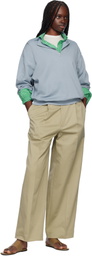 AURALEE Blue Super High Gauge Half Zip P/O Sweatshirt