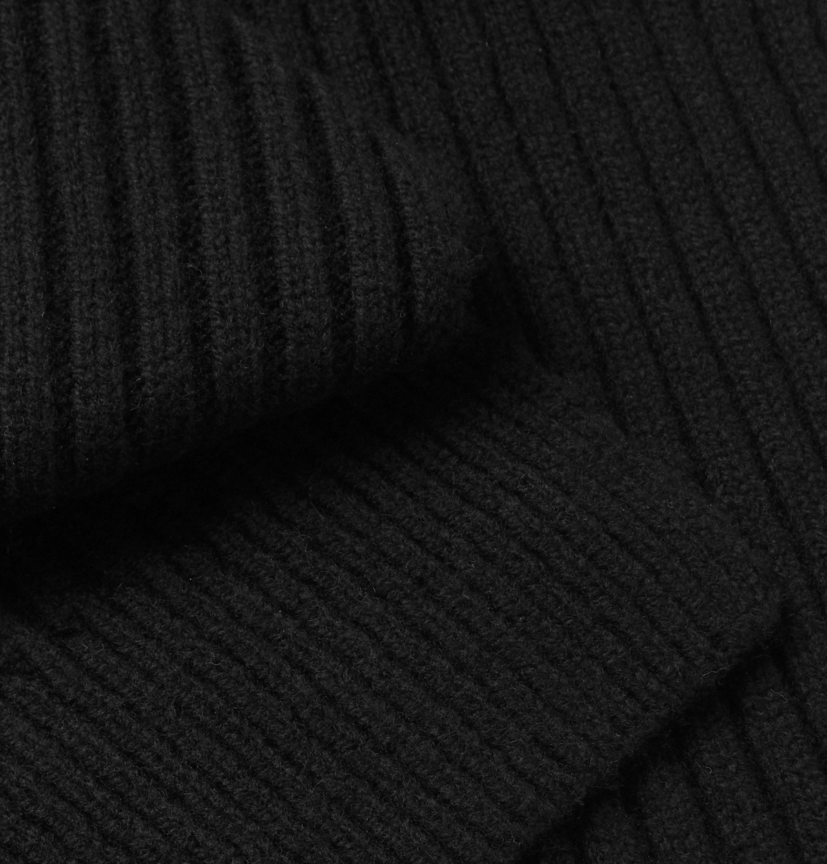 Sunspel - Ribbed Wool Scarf - Black Sunspel