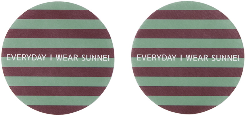 Sunnei SSENSE Exclusive Green & Purple Felt Slipmats