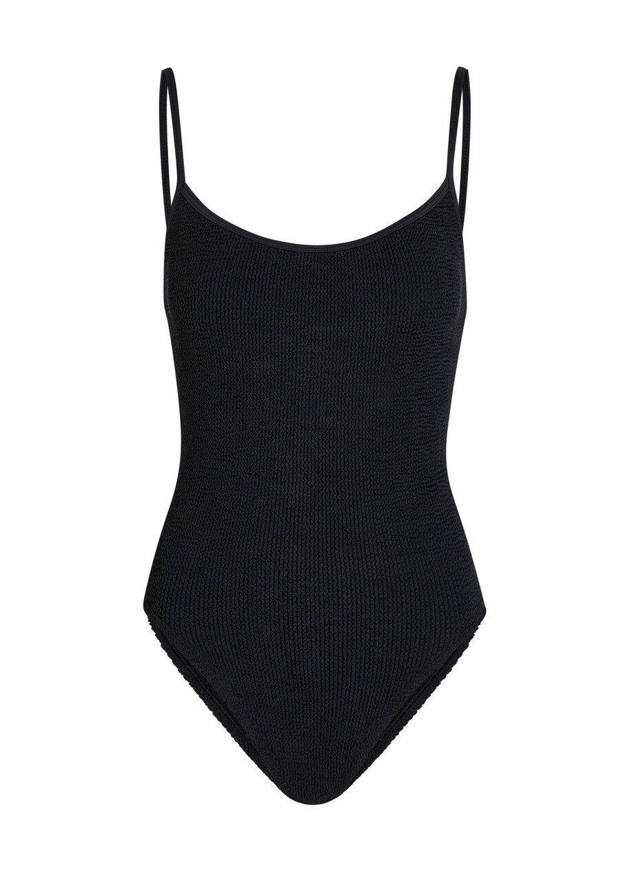 Hunza G Pamela Seersucker Swimsuit - Black - One Size