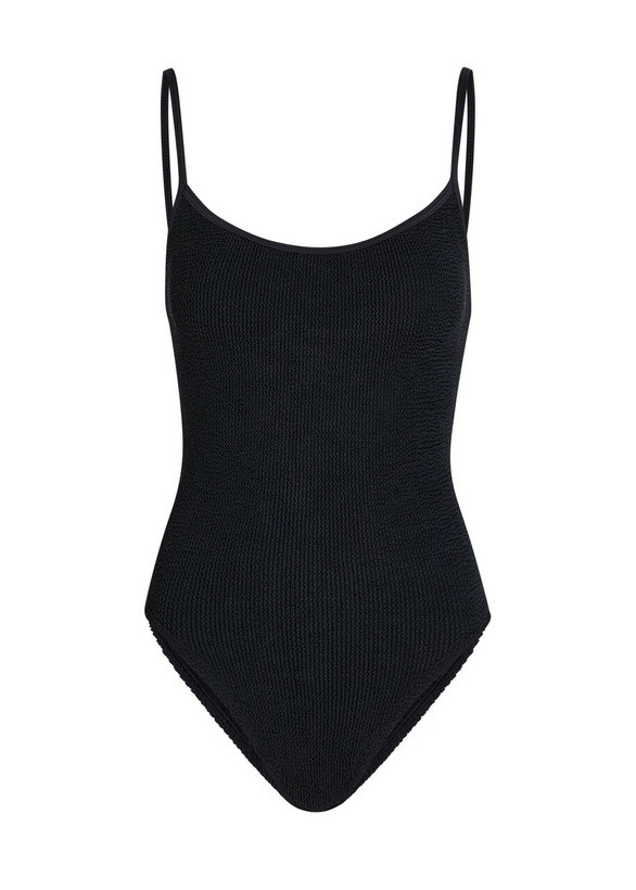 Photo: Hunza G Pamela Seersucker Swimsuit - Black - One Size