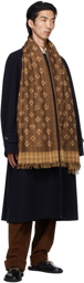 Gucci Beige & Brown Cotton Jacquard Scarf