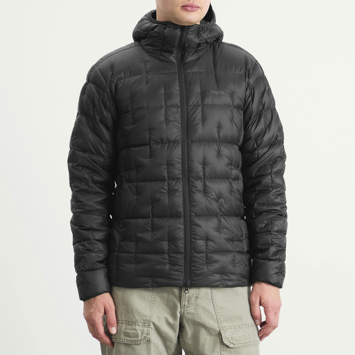 Haglöfs Men's Hede Down Hooded Jacket in True Black