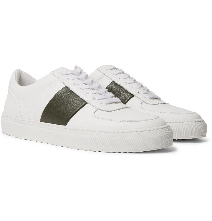 Photo: Mr P. - Larry Panelled Full-Grain Leather Sneakers - White