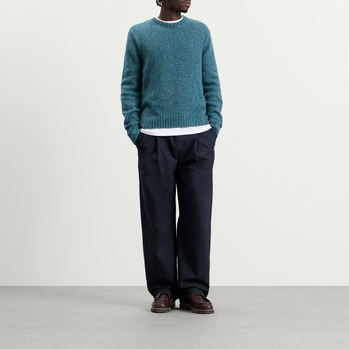 Folk Men's Chain Crew in Blue Oxide