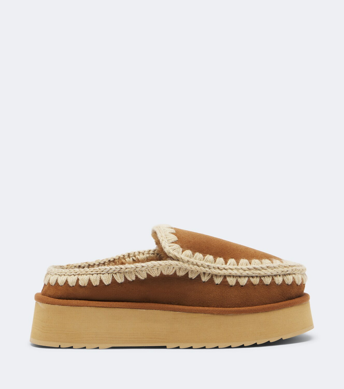 Mou Shearling-lined suede platform clogs