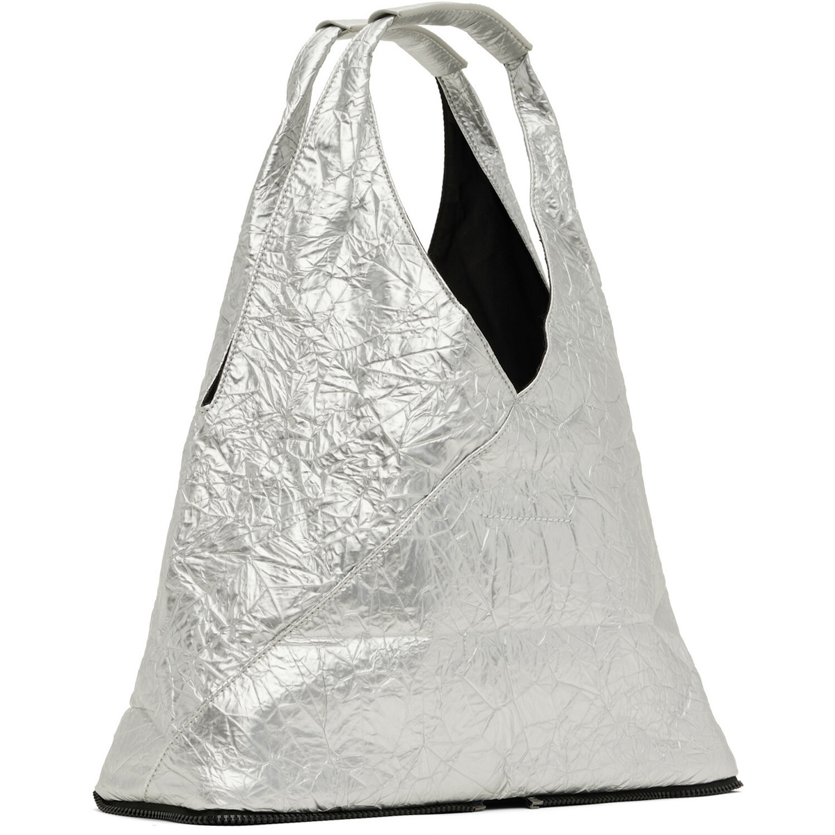 MM6 Maison Margiela Silver Zip Pouch Tote