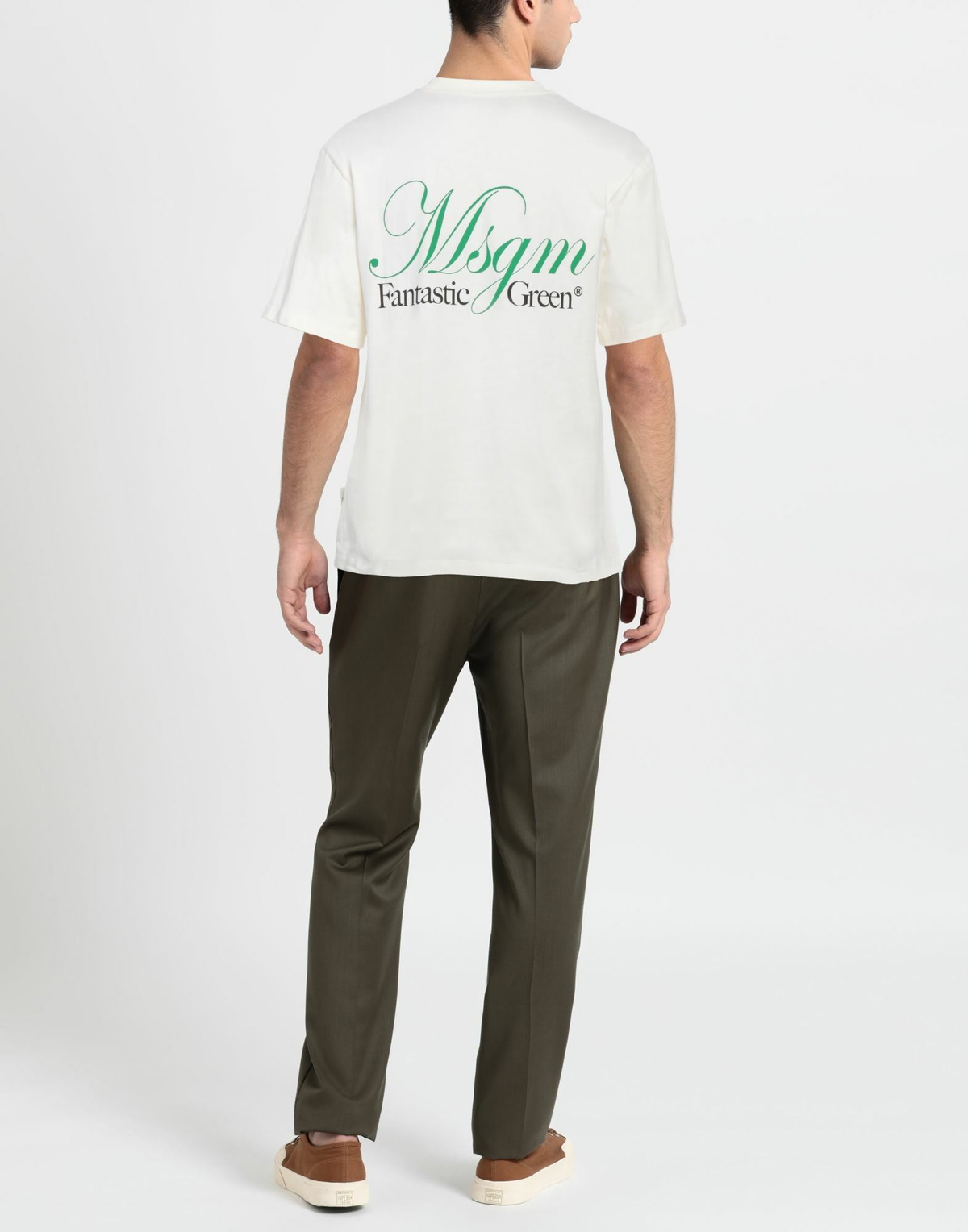 Msgm Mens T-shirt Cream