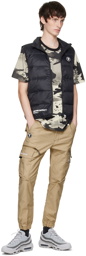 AAPE by A Bathing Ape Beige Embroidered Cargo Pants