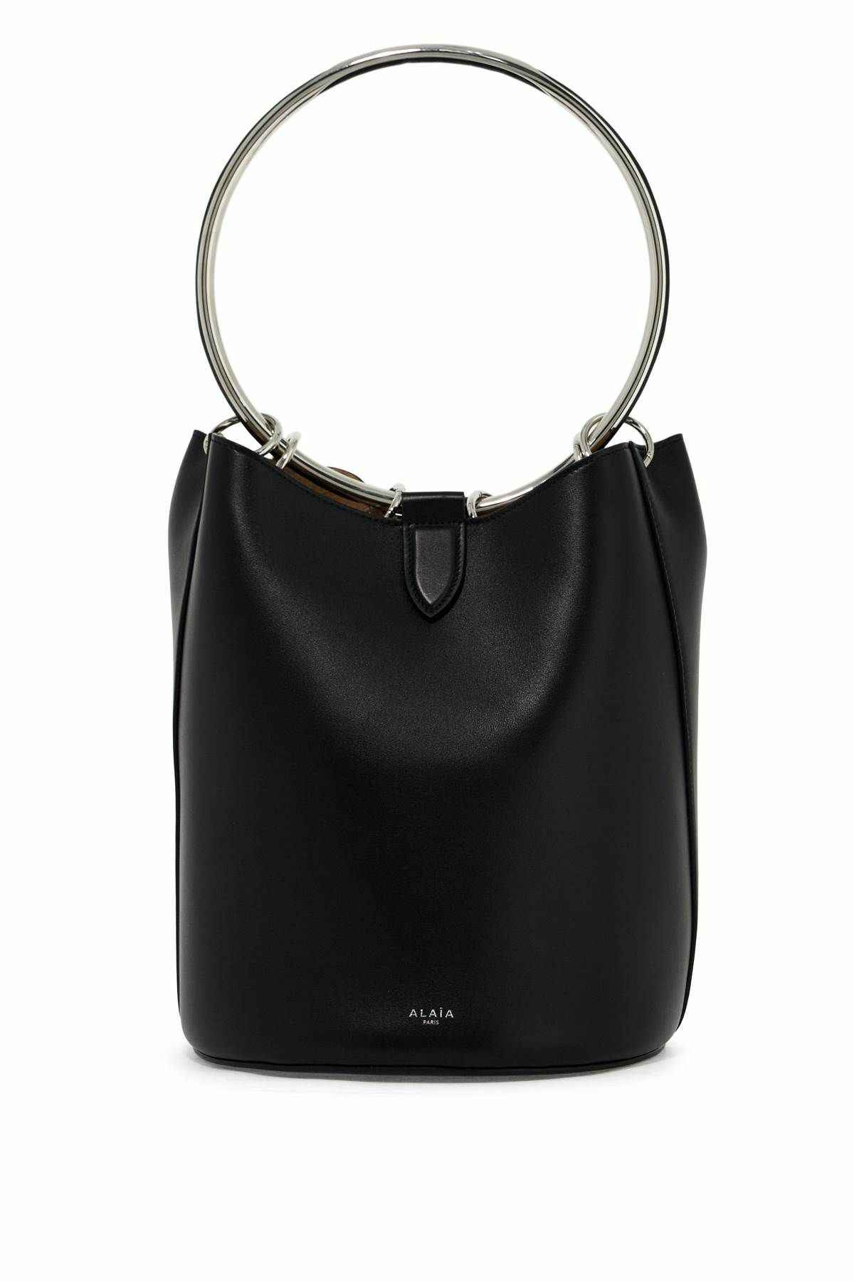 【関税&送料込】Alaia Alaia Leather Ring Bucket Bag With Lar ALAIA leather ring bucket bag with lar design Black ALAÏA