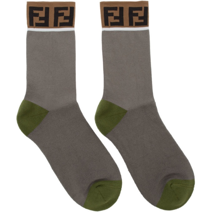 Photo: Fendi Grey and Green Forever Fendi Socks