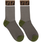 Fendi Grey and Green Forever Fendi Socks