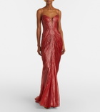 Maria Lucia Hohan Cecilia draped silk muslin bustier gown