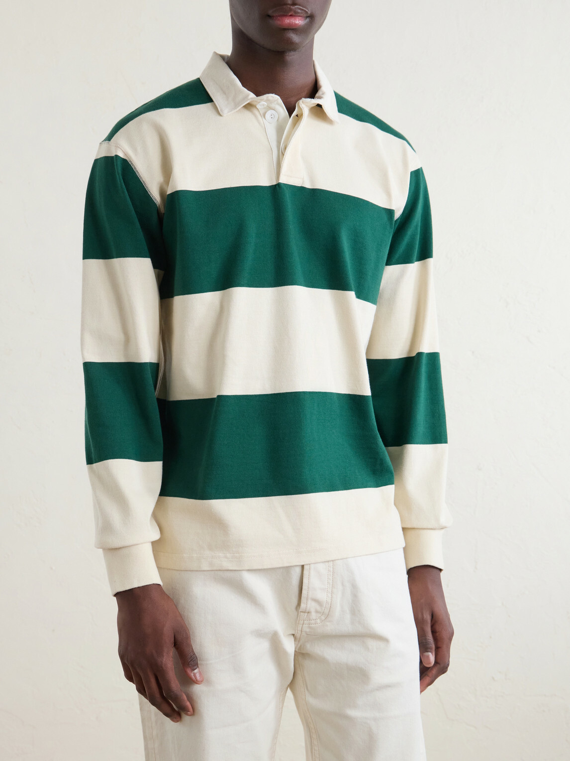 Drake's - Stripe Cotton-Jersey Polo Shirt - Neutrals
