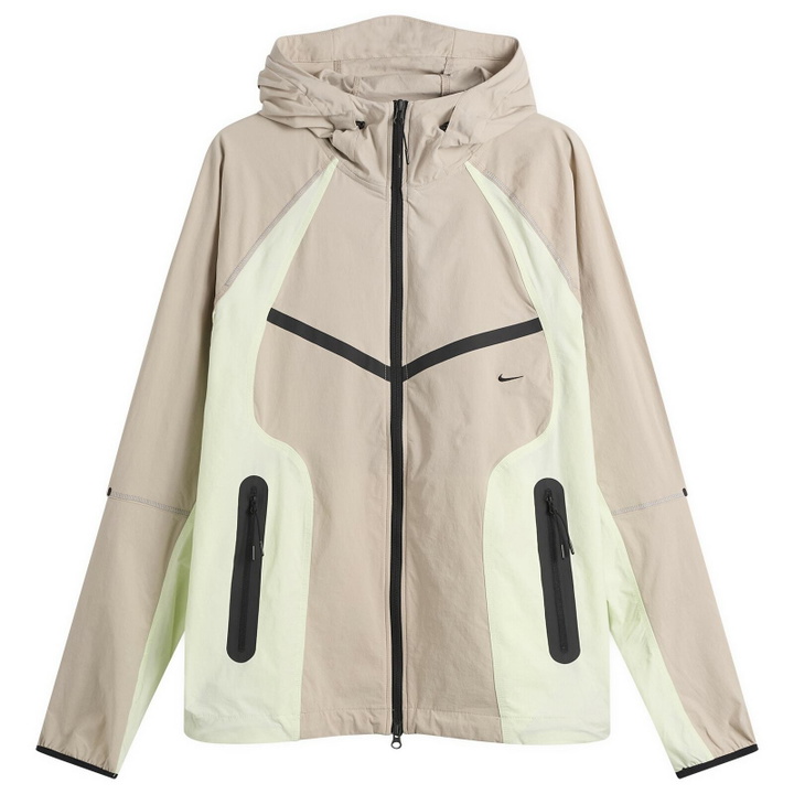 Photo: Nike Men's Tech Woven Pro Oversized Jacket in Cream/Volt Tint/Black