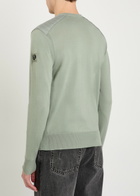 Belstaff Kerrigan Panelled Shoulders Wool-blend Jumper Khaki