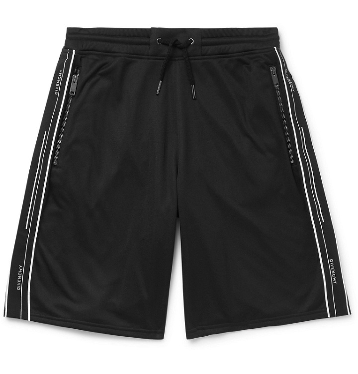 Photo: Givenchy - Logo-Webbing Fleece-Back Jersey Shorts - Black