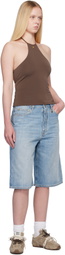 AMIRI Blue Faded Denim Shorts