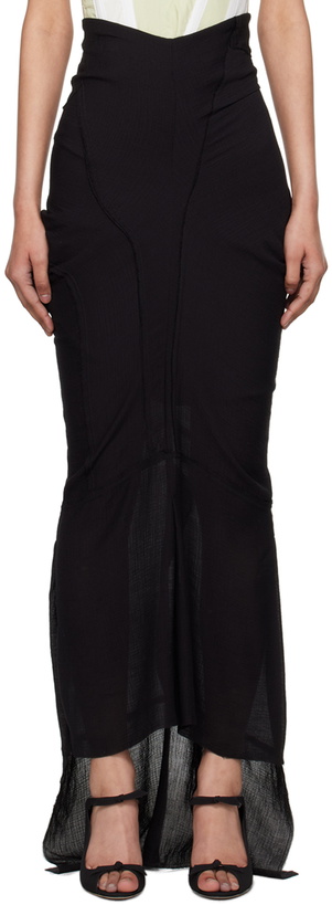 Photo: Talia Byre Black Draped Maxi Skirt