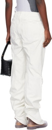 ISSEY MIYAKE White Sculptural Jeans