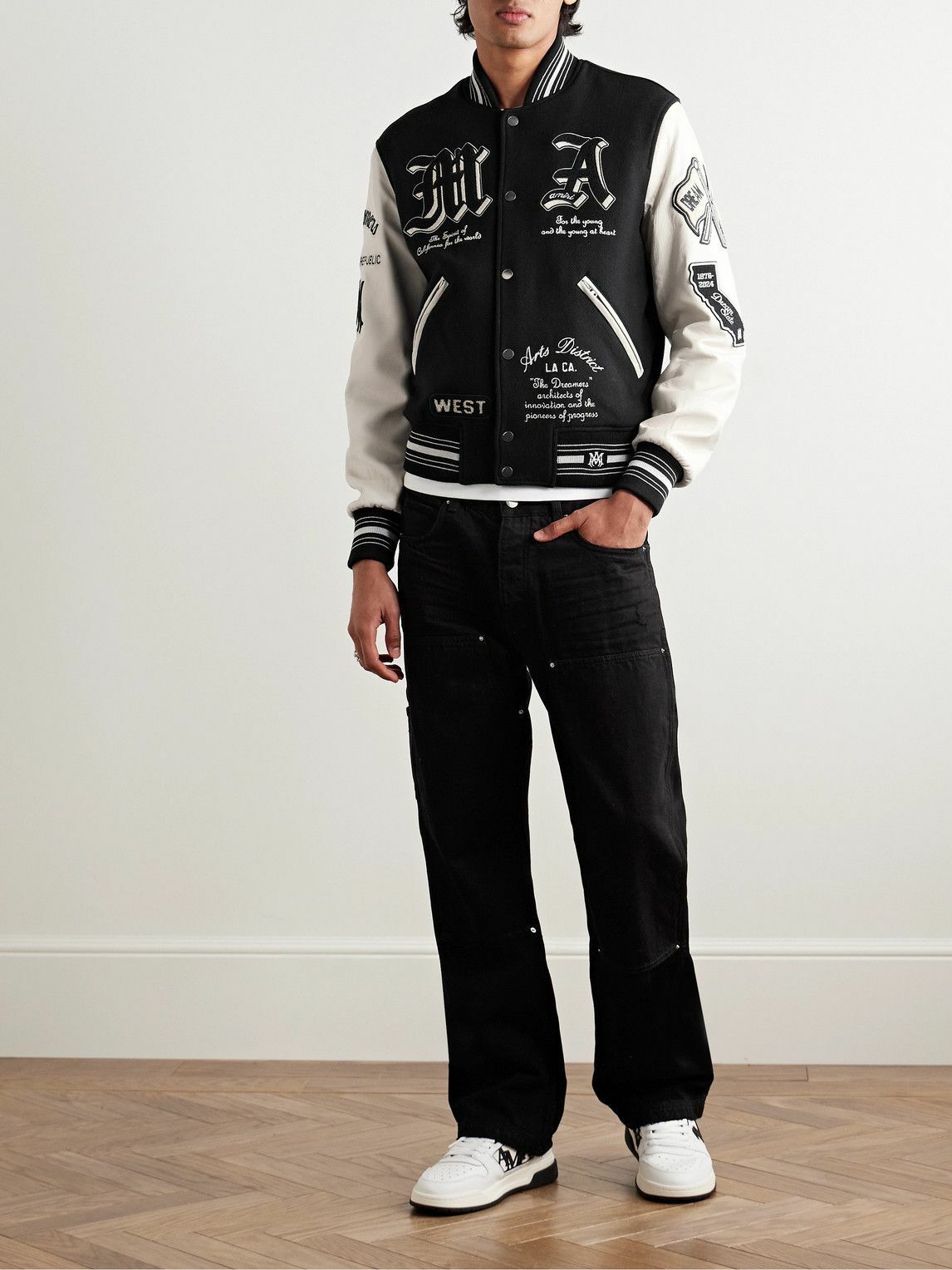 【関税&送料込】Amiri Black Wool Blend Jacket With Logo 186232096?w=1024