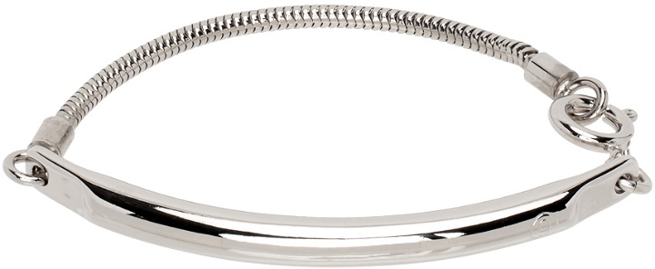 Photo: MM6 Maison Margiela Silver Minimal Bar Bracelet