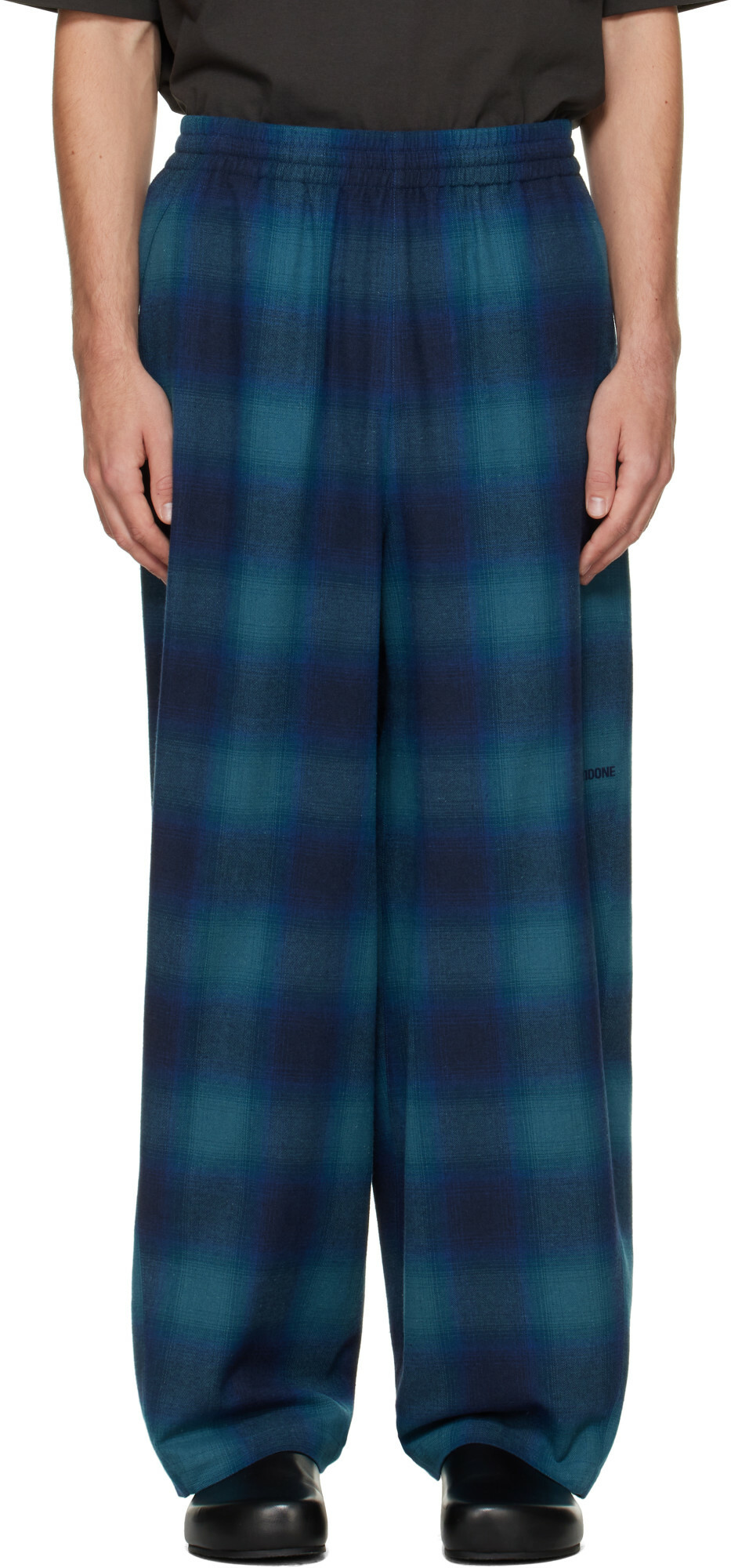 We11done Blue Flannel Lounge Pants