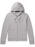 POLO RALPH LAUREN - Logo-Embroidered Cotton-Blend Jersey Zip-Up Hoodie - Gray - XS
