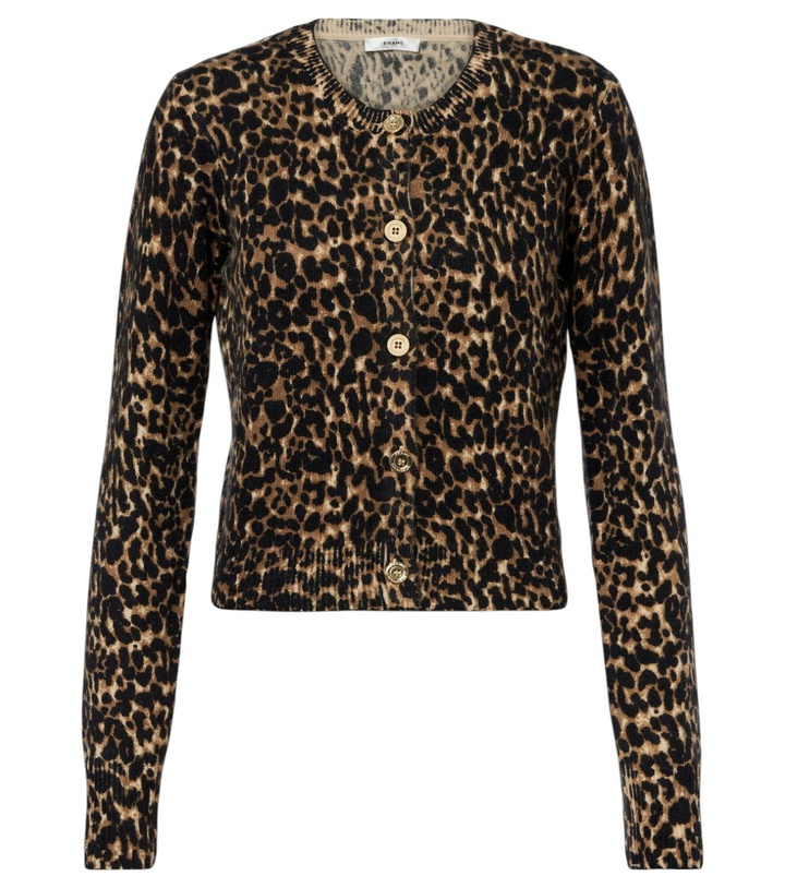 Photo: Frame Leopard-print cashmere cardigan