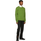 Namacheko Green Wool Ribbed Crewneck Sweater