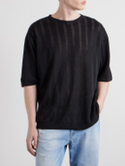 LOEWE - Paula's Ibiza Knitted Linen-Blend T-Shirt - Black