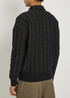 Oliver Spencer Lorimer Two-toned Cotton-blend Polo Jumper Black