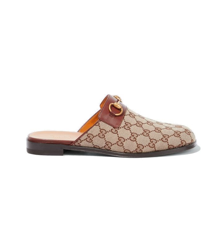 Photo: Gucci - Horsebit GG canvas slippers