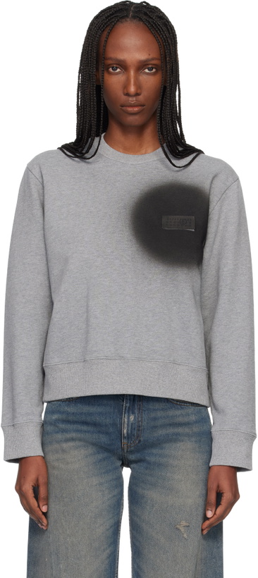 Photo: MM6 Maison Margiela Gray Spray Paint Sweatshirt
