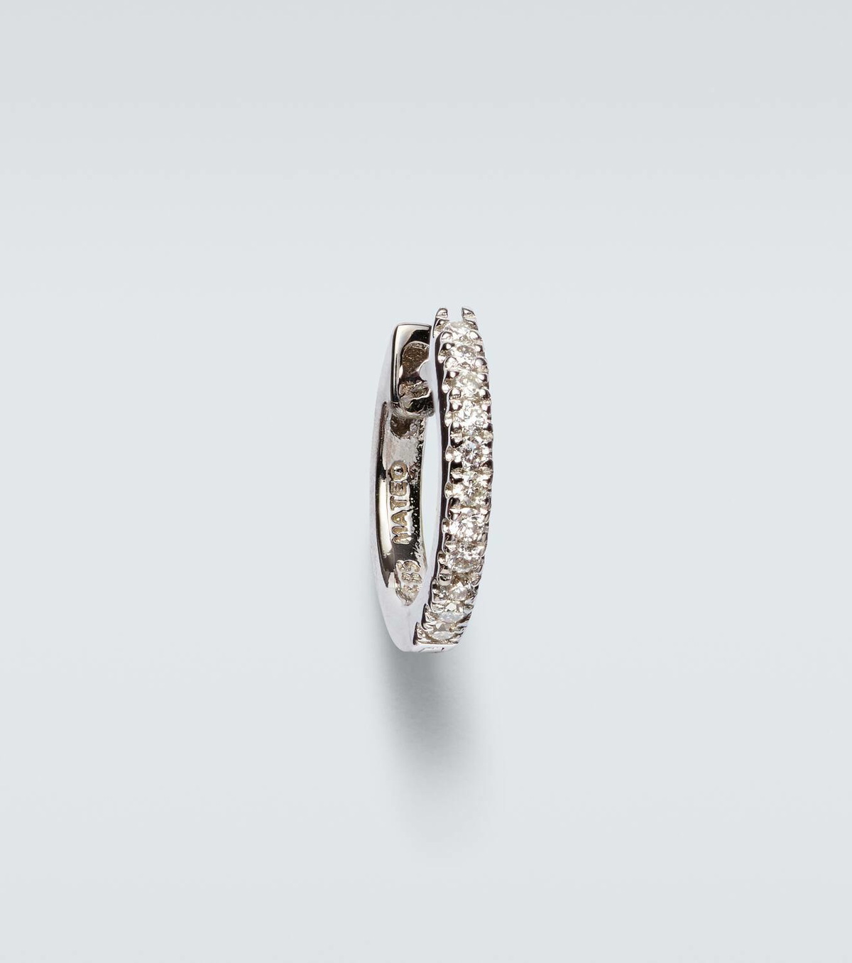 Mateo 14kt white gold single earring with diamonds