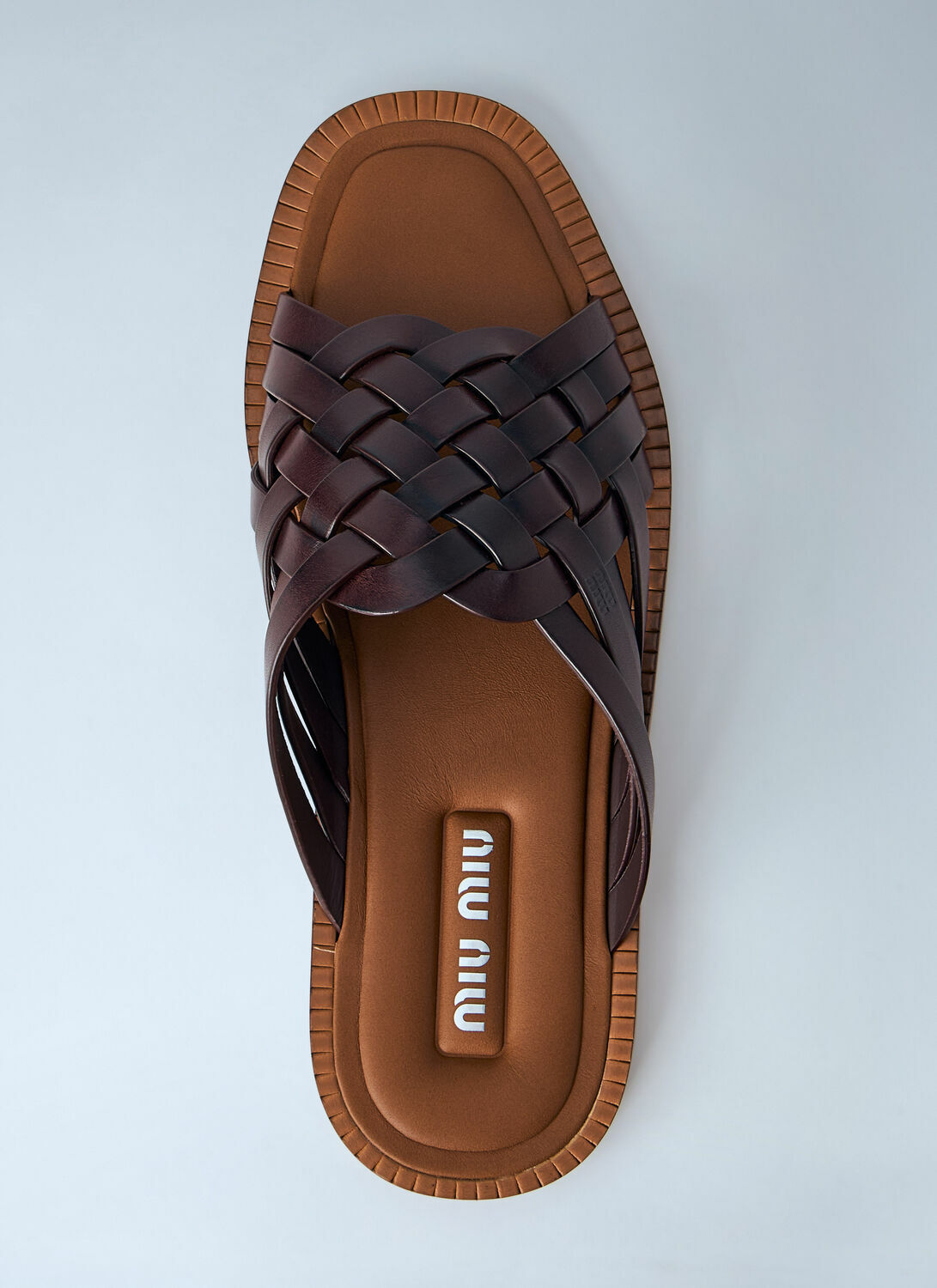 Miu Miu Woven Leather Sandals
