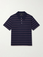 A.P.C. - Henry Striped Cotton-Blend Jersey Polo Shirt - Blue