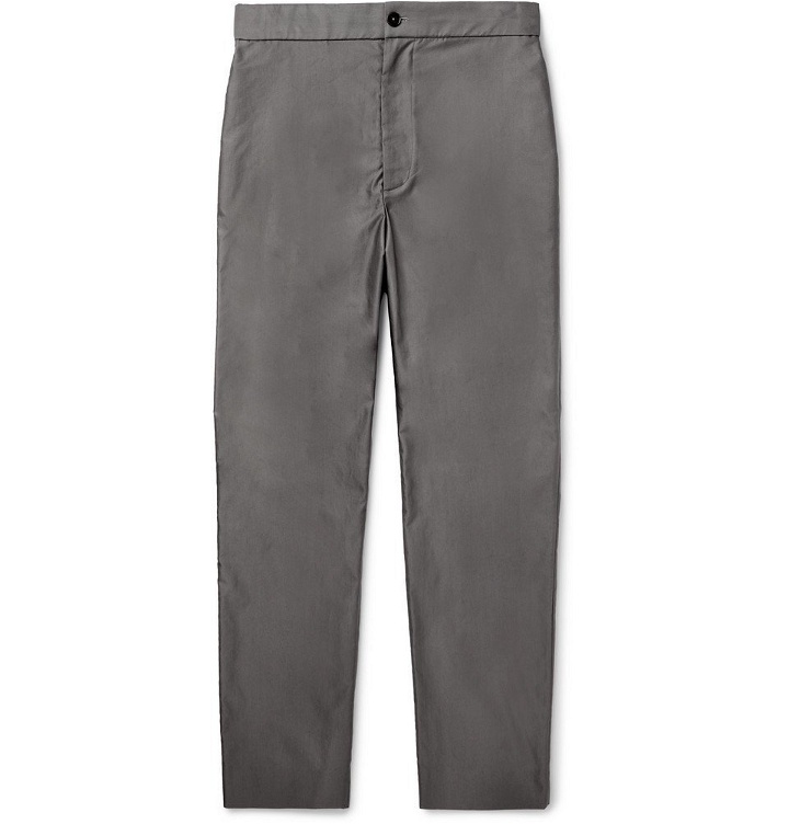 Photo: The Row - Grey LA Track Slim-Fit Tapered Cotton Trousers - Gray