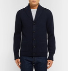 TOM FORD - Shawl-Collar Ribbed Wool Cardigan - Men - Navy