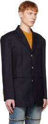 DRAE SSENSE Exclusive Navy Single-Breasted Blazer