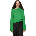 Tibi Green Cropped Sweater